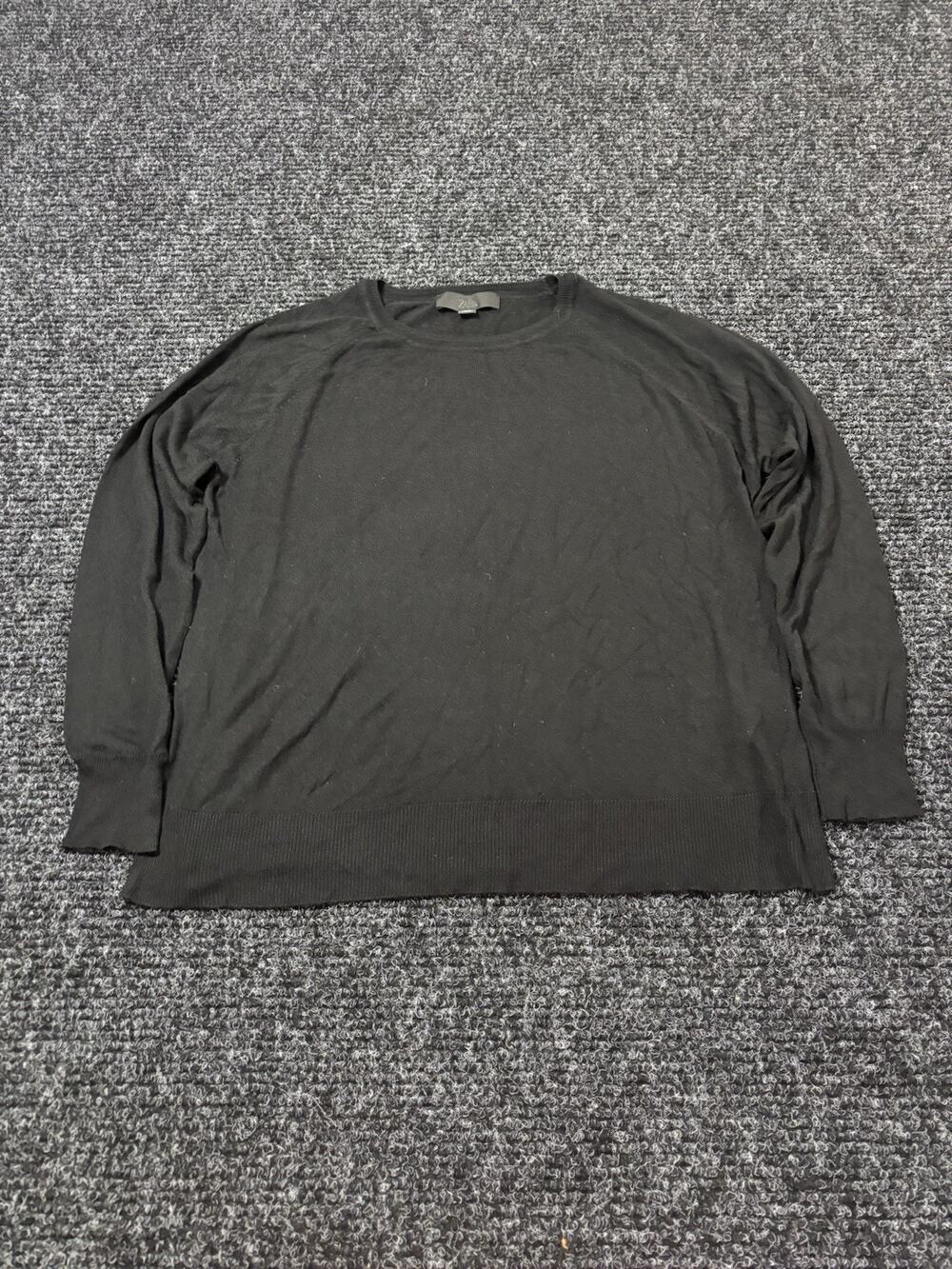 ZARA Women’s Black Knit Crew Neck Long Sleeve Pullover Sweater Solid Size L